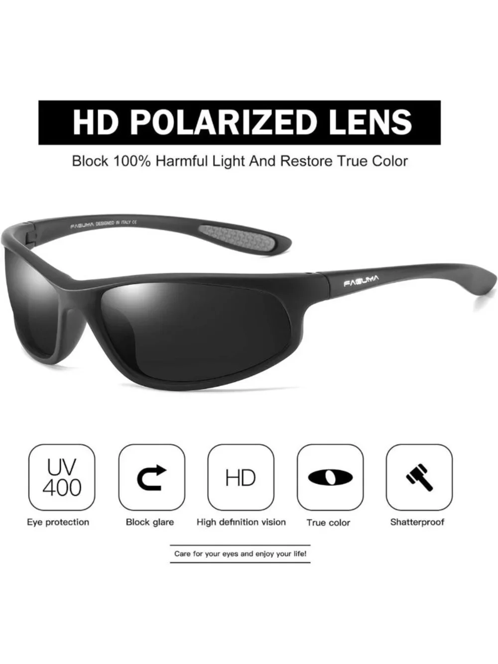 Polarized Sports Sunglasses for Men - UV400 Protection for Cycling, Driving
